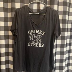 Maurices Black Tee with White Label